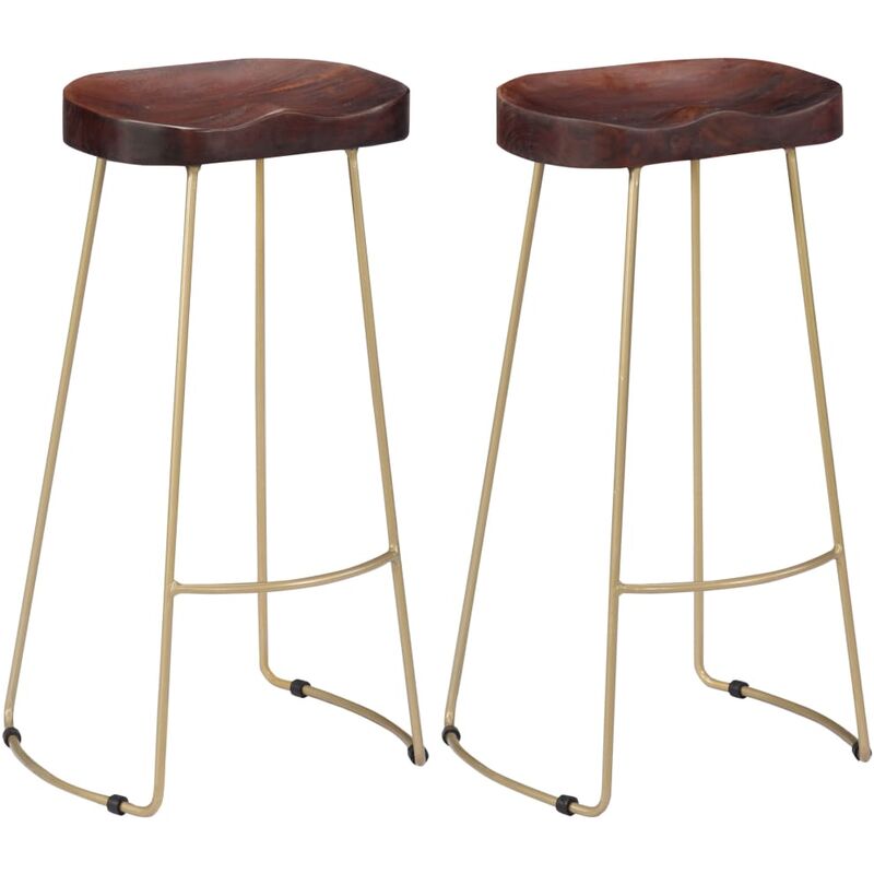 

Taburetes de cocina gavin 2 unidades madera maciza de mango - Marrón