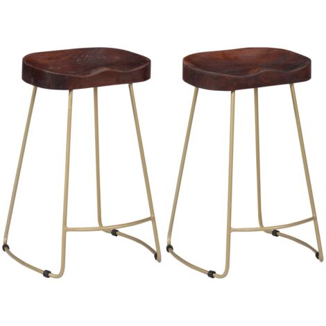 Taburetes de cocina gavin 2 unidades madera maciza de mango