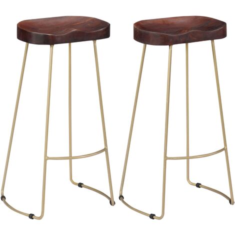 Taburetes de cocina gavin 2 unidades madera maciza de mango vidaXL