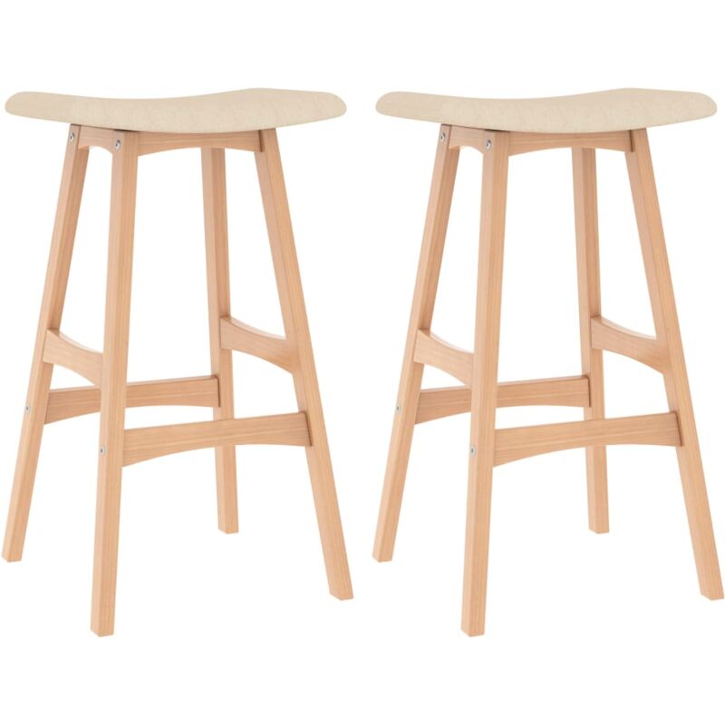 

vidaXL Taburetes de Cocina 2 Unidades Tela Crema - Crema