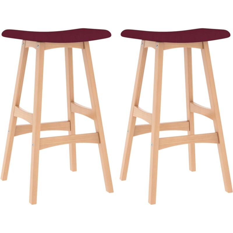 

vidaXL Taburetes de Cocina 2 Unidades Tela Vino Tinto - Rojo