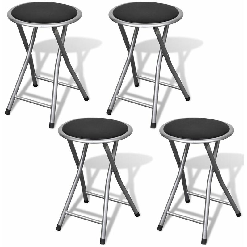 

Taburetes de cocina plegables 4 unidades cuero sintetico