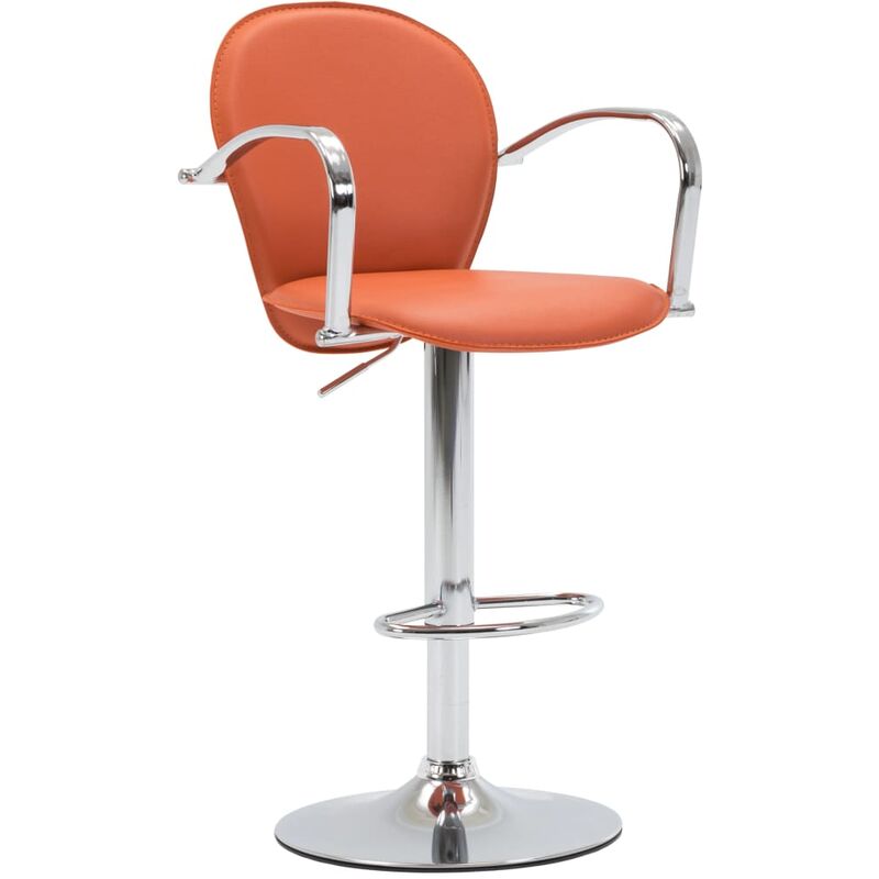 

vidaXL Taburete de Cocina con Resposabrazos Cuero Sintético Naranja - Naranja