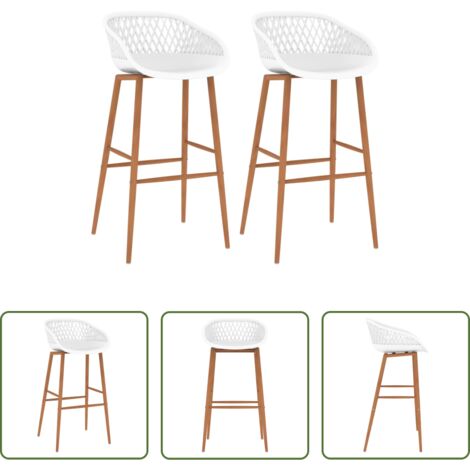 Taburetes de cocina -  Taburetes de cocina 2 unidades blanco