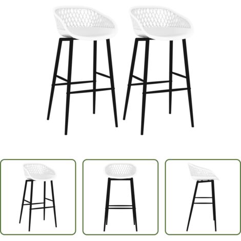 Taburetes de cocina -  Taburetes de cocina 2 unidades blanco