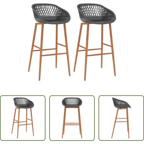 Taburetes de cocina -  Taburetes de cocina 2 unidades gris