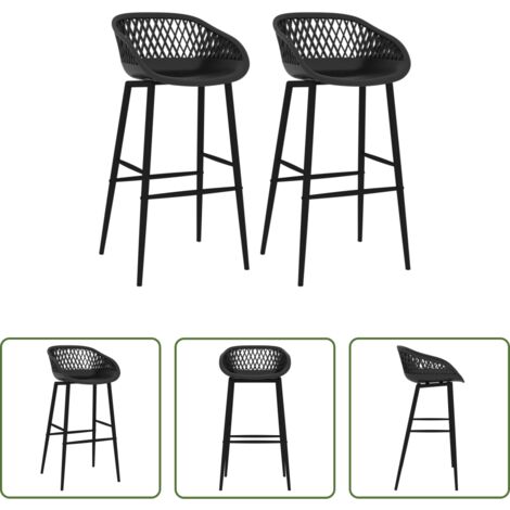 Taburetes de cocina -  Taburetes de cocina 2 unidades negro