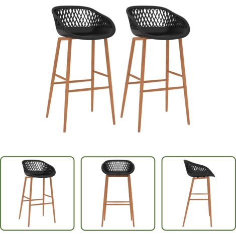 Taburetes de cocina -  Taburetes de cocina 2 unidades negro