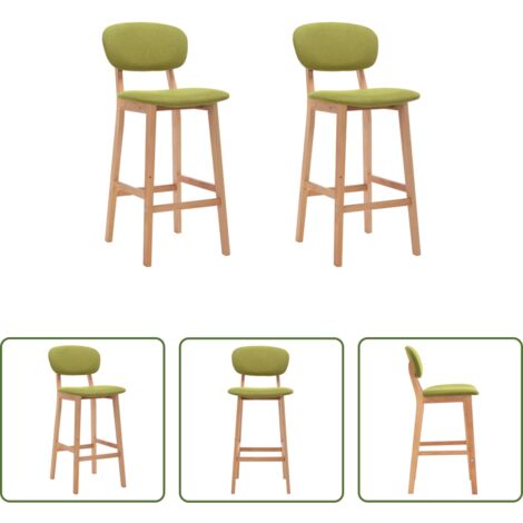 Taburetes de cocina -  Taburetes de cocina 2 unidades tela verde