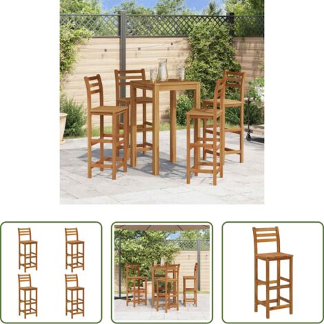 Taburetes de cocina -  Taburetes de cocina 4 unidades madera maciza de acacia