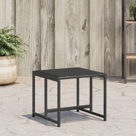 Taburetes de jardín con cojines 4 uds acero y textilene negro vidaXL