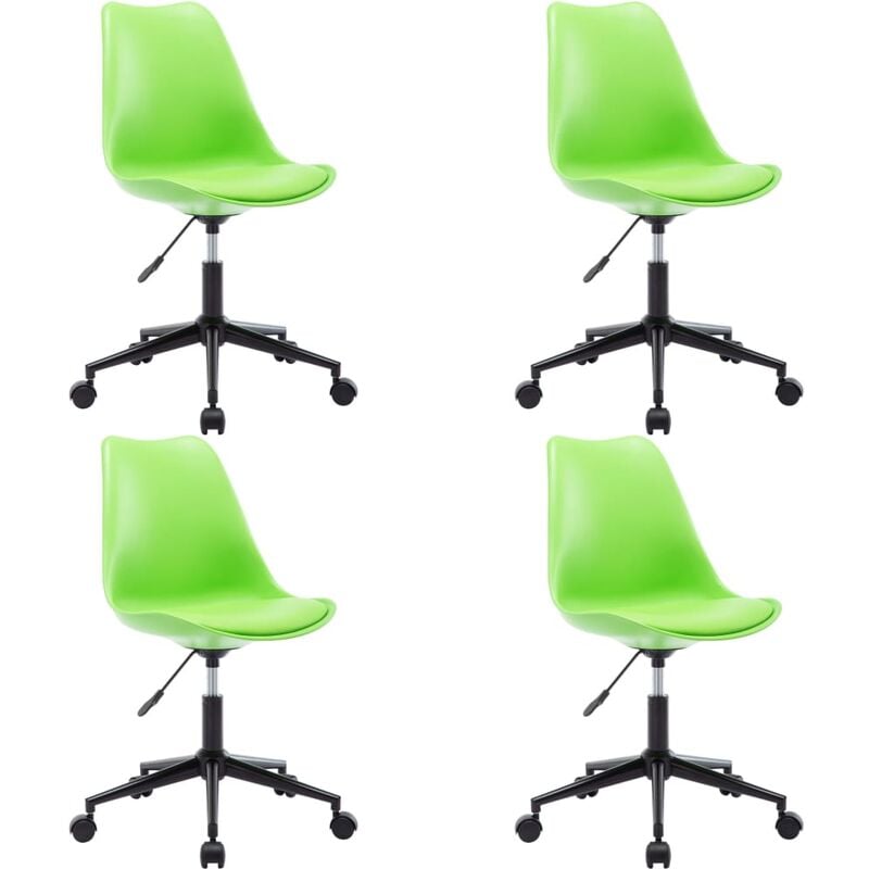 

vidaXL Sillas de Comedor Giratorias Cuero Sintético 4 Unidades Verde - Verde