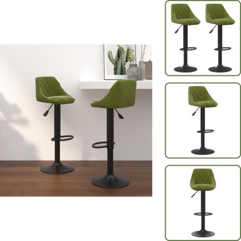 Taburetes giratorios - vidaXL Taburetes de cocina 2 uds terciopelo verde claro - Taburetes ajustables
