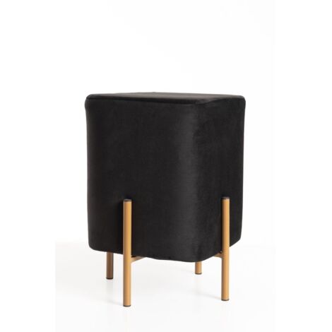Taburetes Pequeños - Puff Roys Terciopelo - Negro