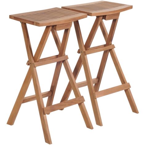 Taburetes plegables de cocina 2 unidades madera de teca maciza vidaXL879449