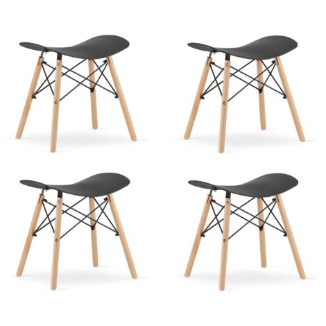 Taburetes Valora CORFU negros ergonómicos para cocina diseño x4
