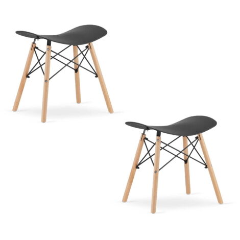 Taburetes Valora KORFU negros ergonómicos para cocina diseño x2