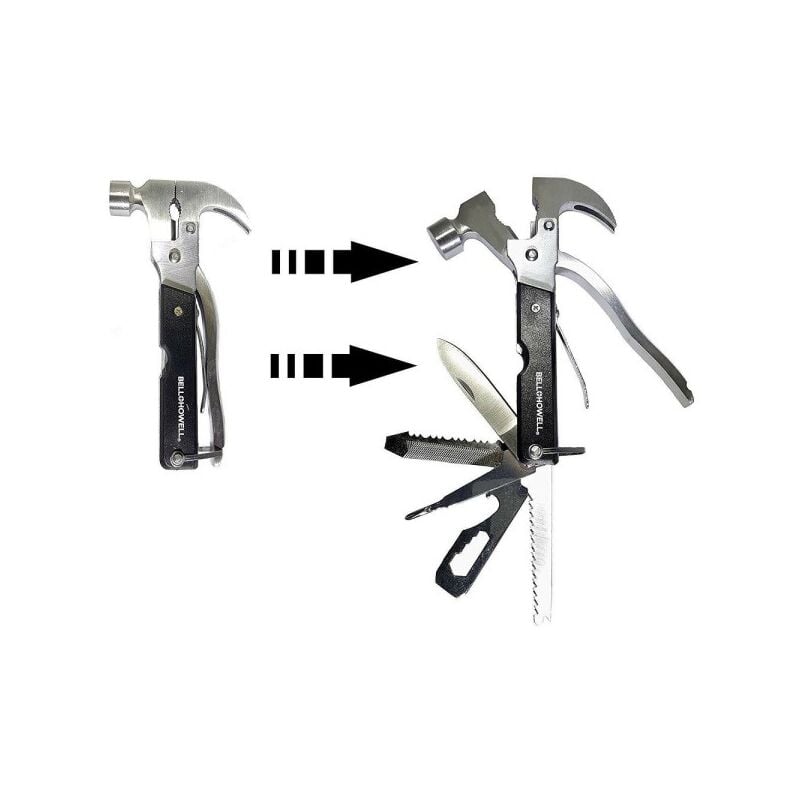 Image of Trade Shop Traesio - Trade Shop - Tac Tools Utensile Multifunzionale 18 In 1 Forma Di Martello Acciaio Inox