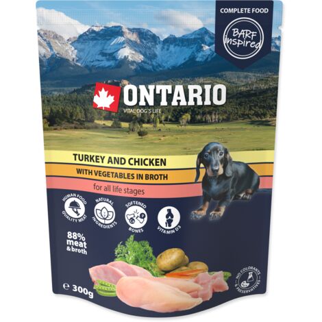 Tacchino e pollo dell'Ontario con verdure in brodo 300 g