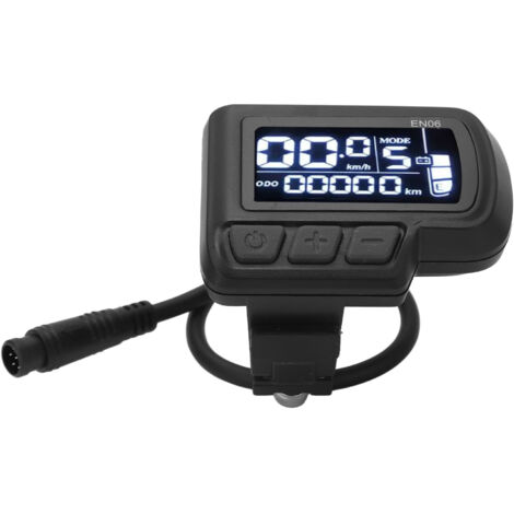 Tachimetro LCD EN06 per bici elettrica con connettore illuminato, cavo impermeabile a 6 pin, compatibile con 24 V, 36 V, 48 V e 60 V, per manubri da 22,2 mm.