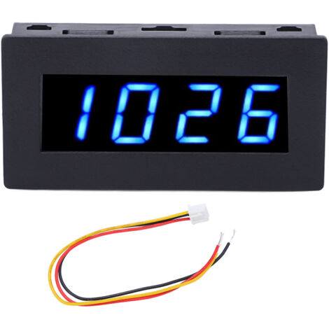 Tachomètre numérique 4 digits avec affichage LED rétroéclairé bleu, testeur de vitesse de rotation RPM, fonction multifonction, alimentation 8‑15V DC et câble inclus.