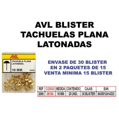 Tachuelas de latón 10mm modelo AVL Blister 2066