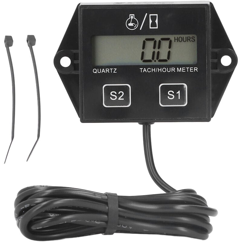 YB - Jeffergarden Tachymètre de moto Minuterie cran lcd Compteur horaire de moteur à essence 2/4 temps Universel pour camionnettes