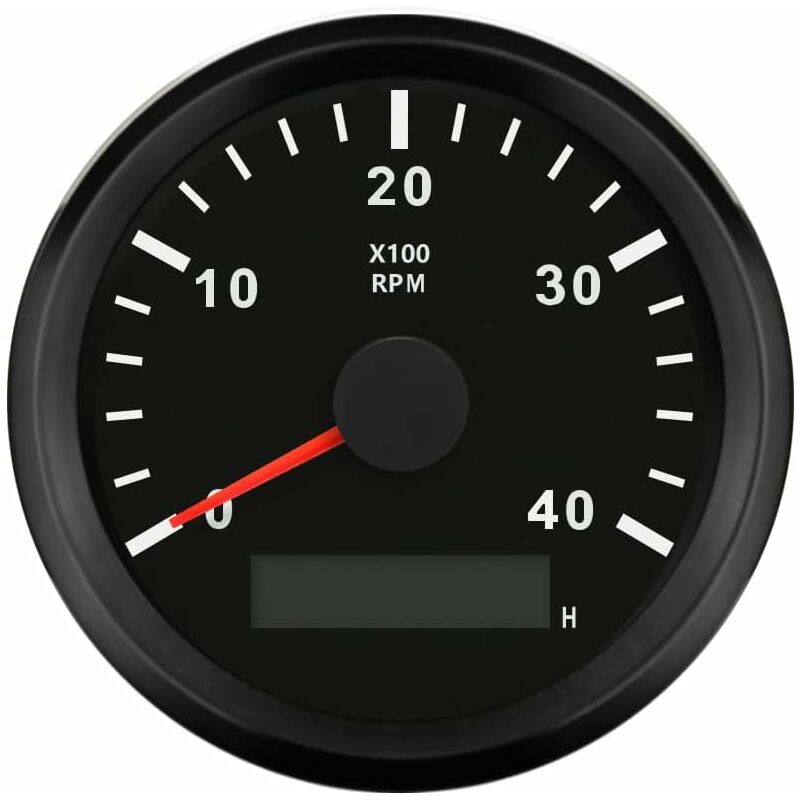 Tachymètre Étanche Tachymètre Compteur rpm Avec Compteur D'heures 0-4000 rpm 85mm 9-32V Avec Rétro-Éclairage - Ahlsen
