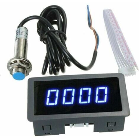 Tachymètre numérique avec 4 LED bleues et capteur de proximité à effet Hall