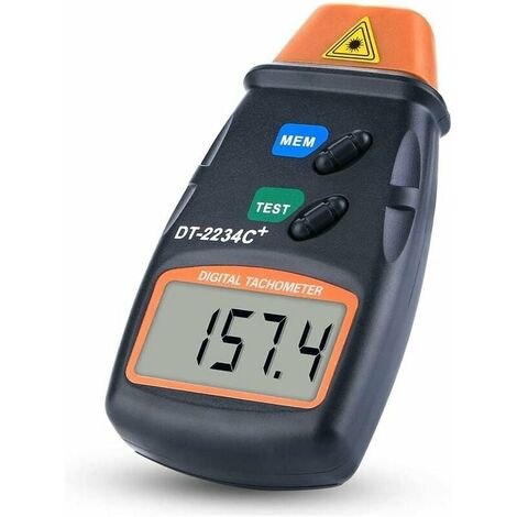 Tachymètre Numérique, Compte-Tours sans Contact, Tachymètre Numérique LCD, Plage Tachymétrique 2.5RPM-99.999RPM, avec 3 Bandes Réfléchissantes et Sac en Tissu Bleu