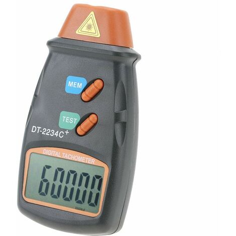 Tachymètre numérique, DT-2234C + Tachymètre photo LCD sans contact Mini-testeur de tours/minute Compteur, plage tachymétrique 2.5RPM-99.999RPM