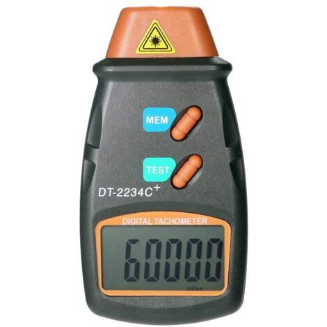 Tachymètre numérique sans contact avec écran LCD 2,5 tours/99,999 tr/min avec 3 bandes réfléchissantes