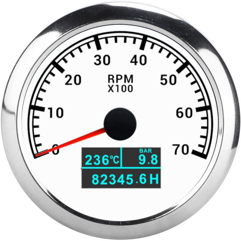Start - Tachymètre rpm 3 en 1 Accessoire marin multifonctionnel pour bateaux automobiles 9-32 v cc Cadran blanc