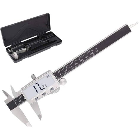 TACKLIFE DC02, Digitaler Messschieber, 150mm Edelstahl Messschieber Innendurchmesser/Außendurchmesser/Tiefe/Schrittweite Messung mit großem Bildschirm Hochpräzise Inch/Bruchteile/Millimeter Umrechnung