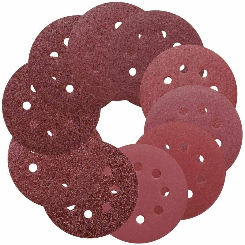 Dischi abrasivi 12,7 cm 8 fori 100 pezzi Carta