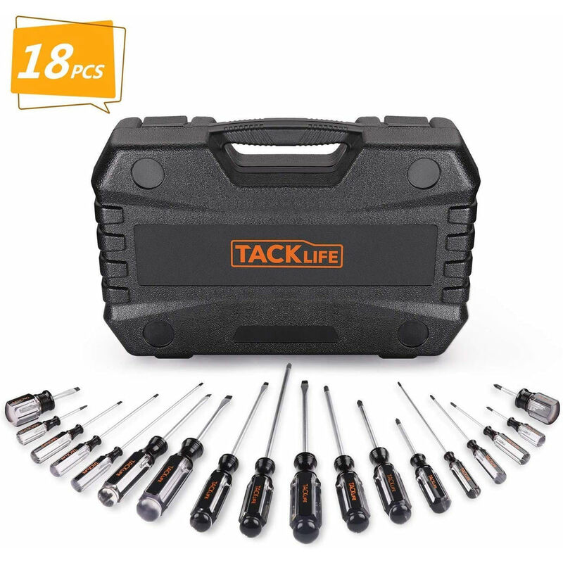 

TACKLIFE Juego de destornilladores , 18 piezas -HSS7B