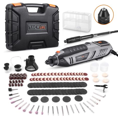 TACKLIFE RTD36AC Rotationswerkzeug, 200 W, variable Geschwindigkeit, mit 170 Zubehörteilen