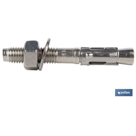 Taco anclaje M8x75 inox para hormigón, carga alta y arandela DIN-125 incluida