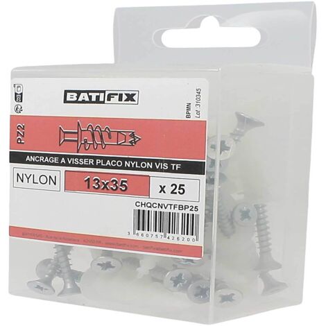 Taco de Tornillo de Nylon BATIFIX - 13x35 mm veinticinco