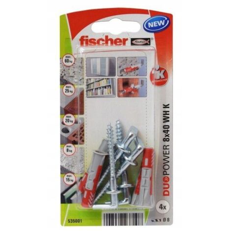 Taco fij 08x40mm con alcayata roscada fischer nylon/poliprop
