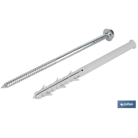 taco largo de golpe con tornillo hexagonal ø10 x 160 mm   caja 50 unid.