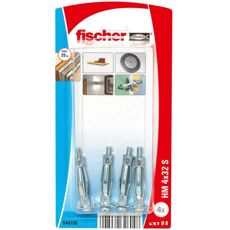 

Taco metálico para cuerpo hueco HM 4x32 S con tornillo 4x40mm, 4 piezas