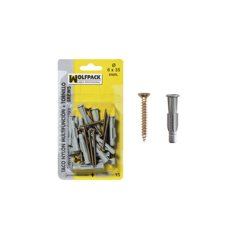

Taco multiacción+tornillo mu 10x60 mm. ( 5 piezas)