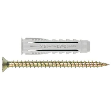 TACO NYLON CON TIRAFONDO CABEZA AVELLANADA POZI 6 X 30 + 4,5 X 40 6 UDS - BZTPPOTS06