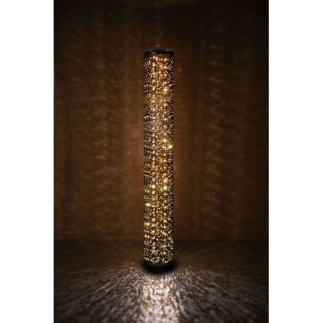 TACO PIANTANA LED 8W 800lm, 3000K TESSUTO FORATO NERO E ORO H.103CM