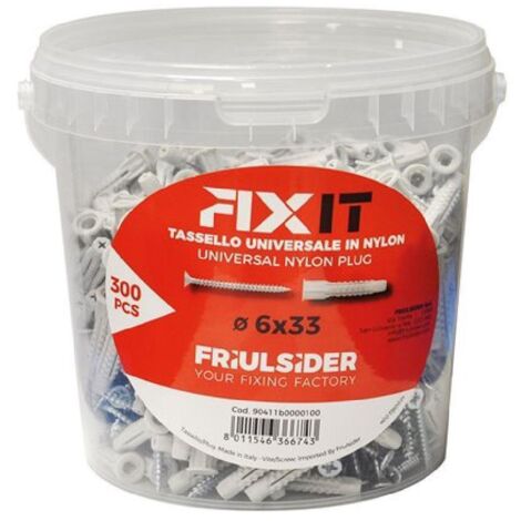 Taco y tornillo universal friulsider 90411b0000100-300 piezas-diámetro 6x33