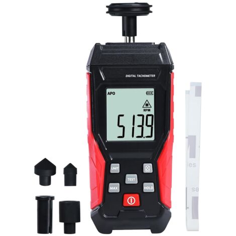 Tacómetro 2 en 1 con sensor láser sin contacto (3-99999 RPM) y medidor de contacto (3-19999 RPM), comprobador de tacómetro profesional, herramienta portátil para motores de automóviles