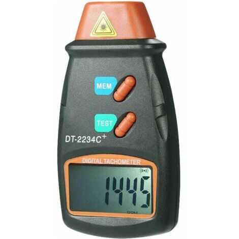 Tacómetro fotográfico digital portátil, tacómetro láser sin contacto, rango de 25 RPM a 99999 RPM, pantalla LCD, medidor de velocidad del motor con 3 bandas reflectantes.