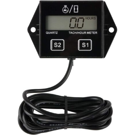 Tacómetro Inductivo de Gasolina Tacómetro Reiniciable/Medidor de Horas Impermeable para Paramotores,Ultraligeros,Generadores,Cortacésped,Motocicleta