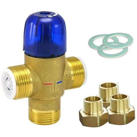 TACONOVA Novamix Value MT53 Thermostatisches Mischventil DN 25 - 1 1/4'' AG inkl. Rückflussverhinderer und Verschraubungen 1'' AG